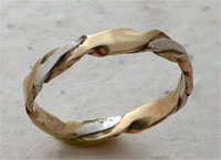 forged and twisted gold ring